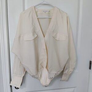 Good American Cream bodysuit Blouse